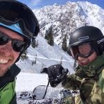 Kelly Abbott and Mike Bates on the slopes