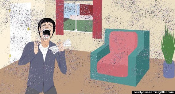 Unfortunately, this was the SendYourEnemiesGlittter.com creator's exact reaction when his idea's popularity got out of hand (Source: Huffington Post)