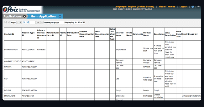 OFBiz Product List