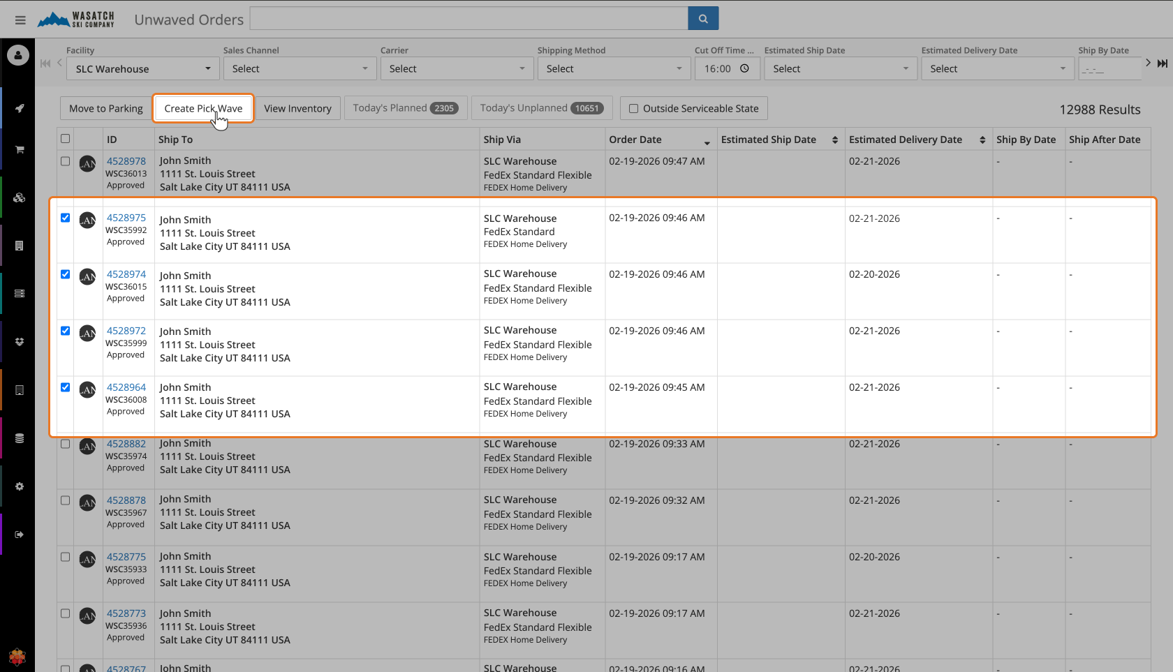 Create On-Demand Pick Waves and Picklists