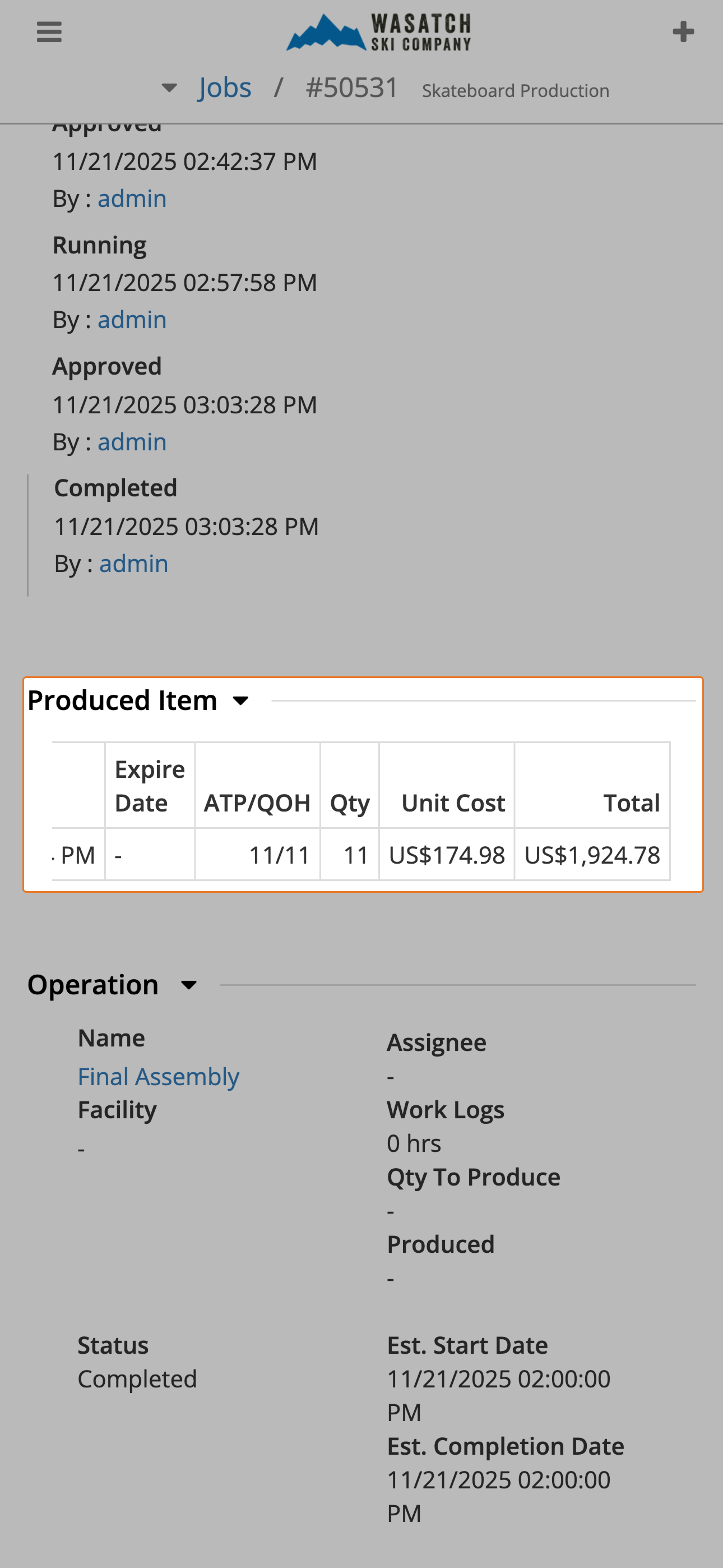 Accurate Production Costing