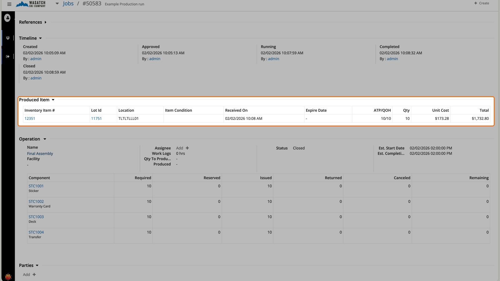 Accurate Production Costing