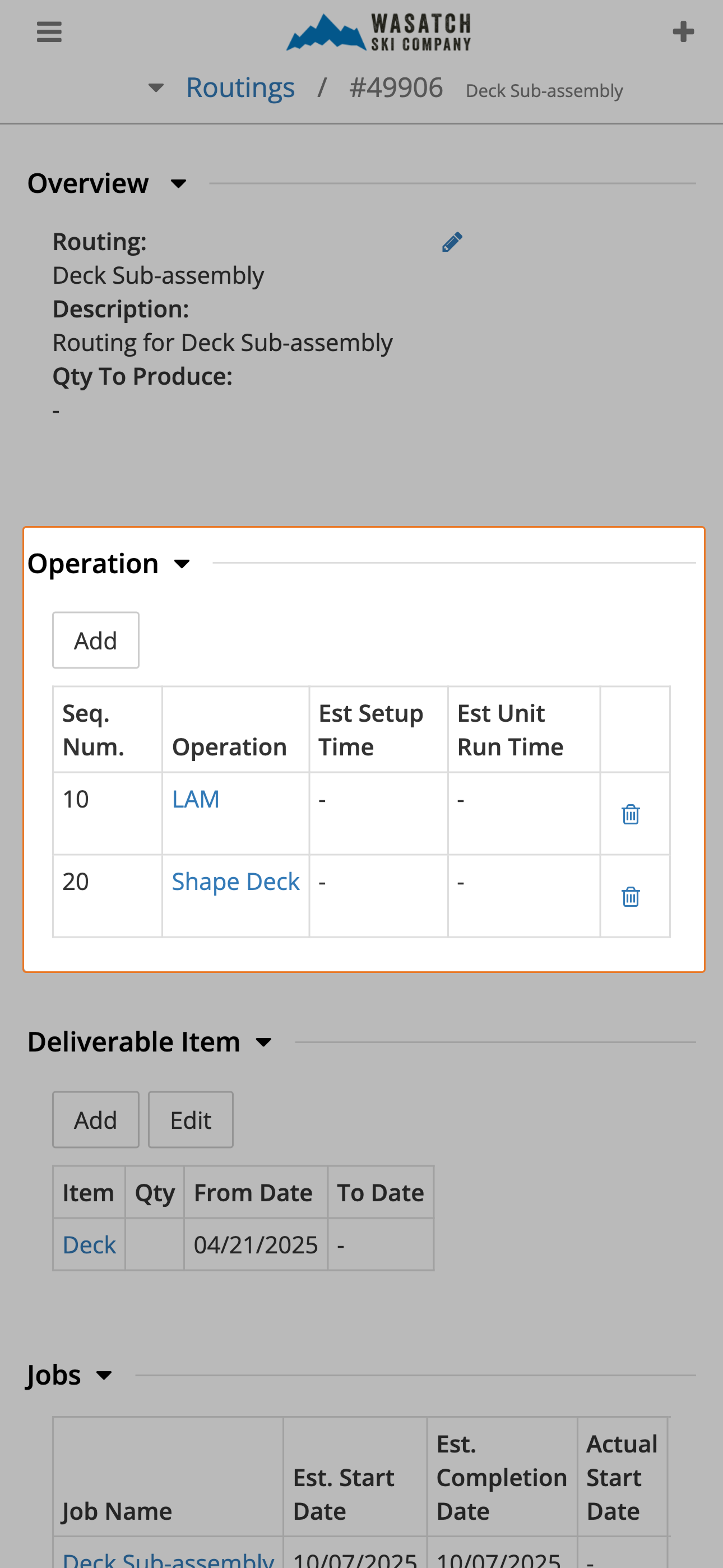 Defined & Controlled Production Routing