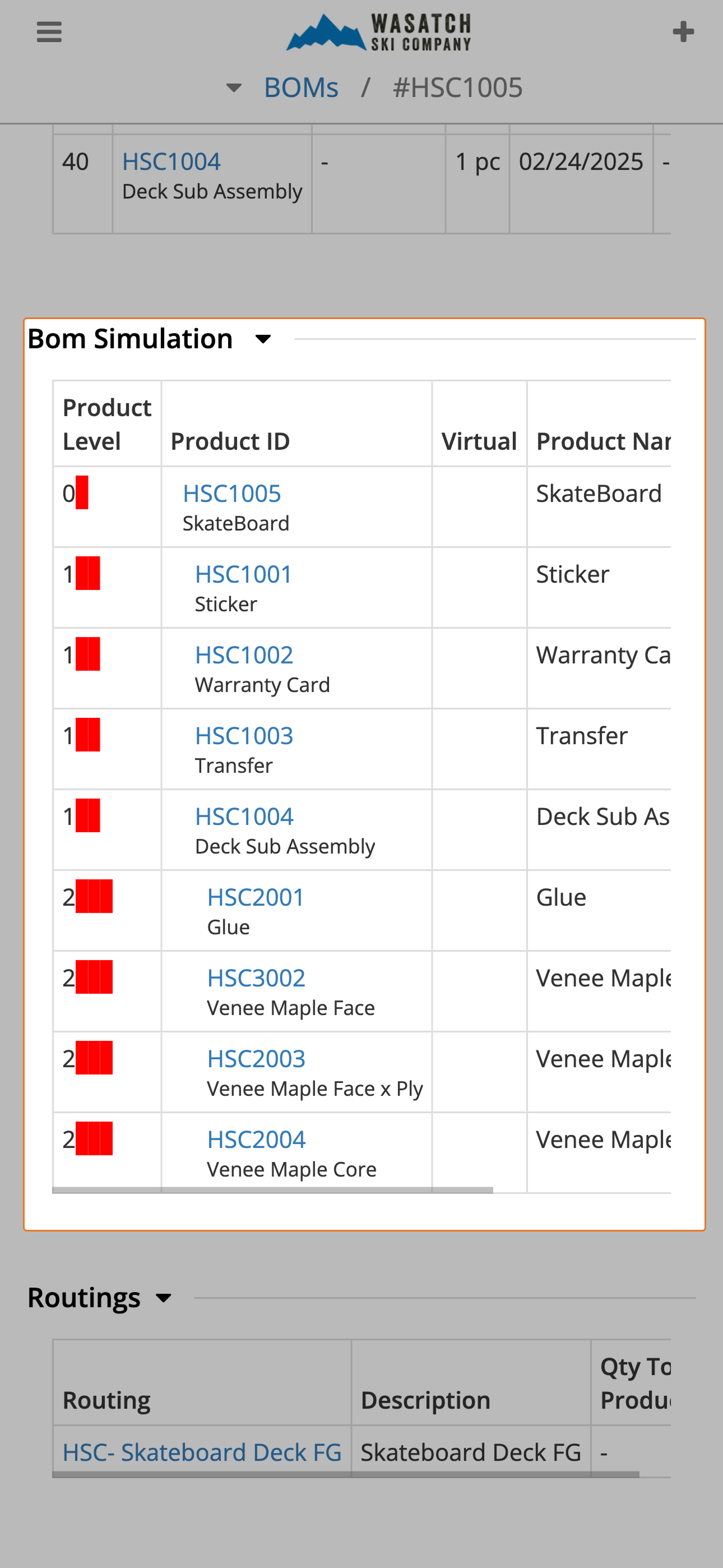 Support multi-level BOMs and subassemblies