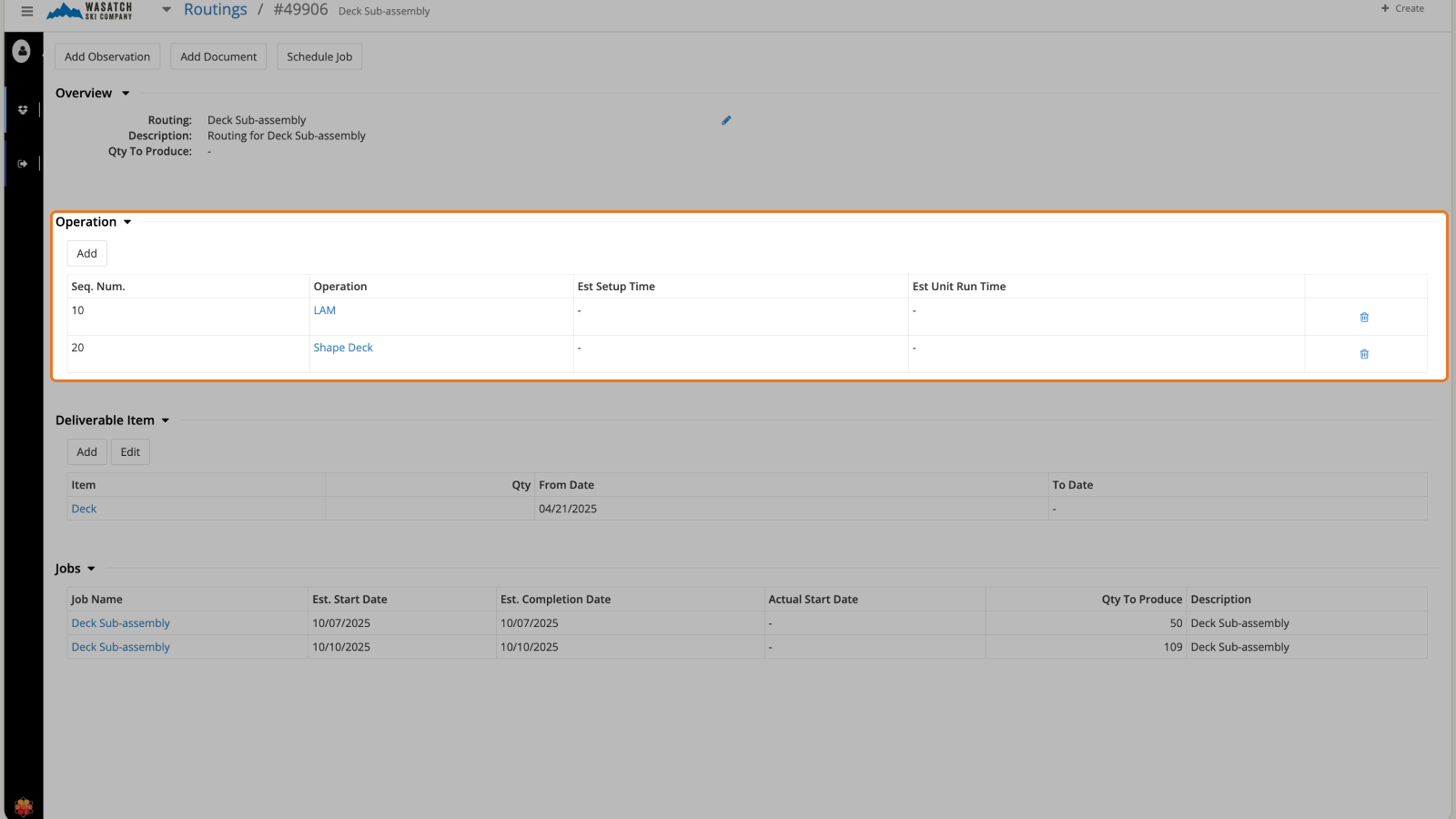 Defined & Controlled Production Routing