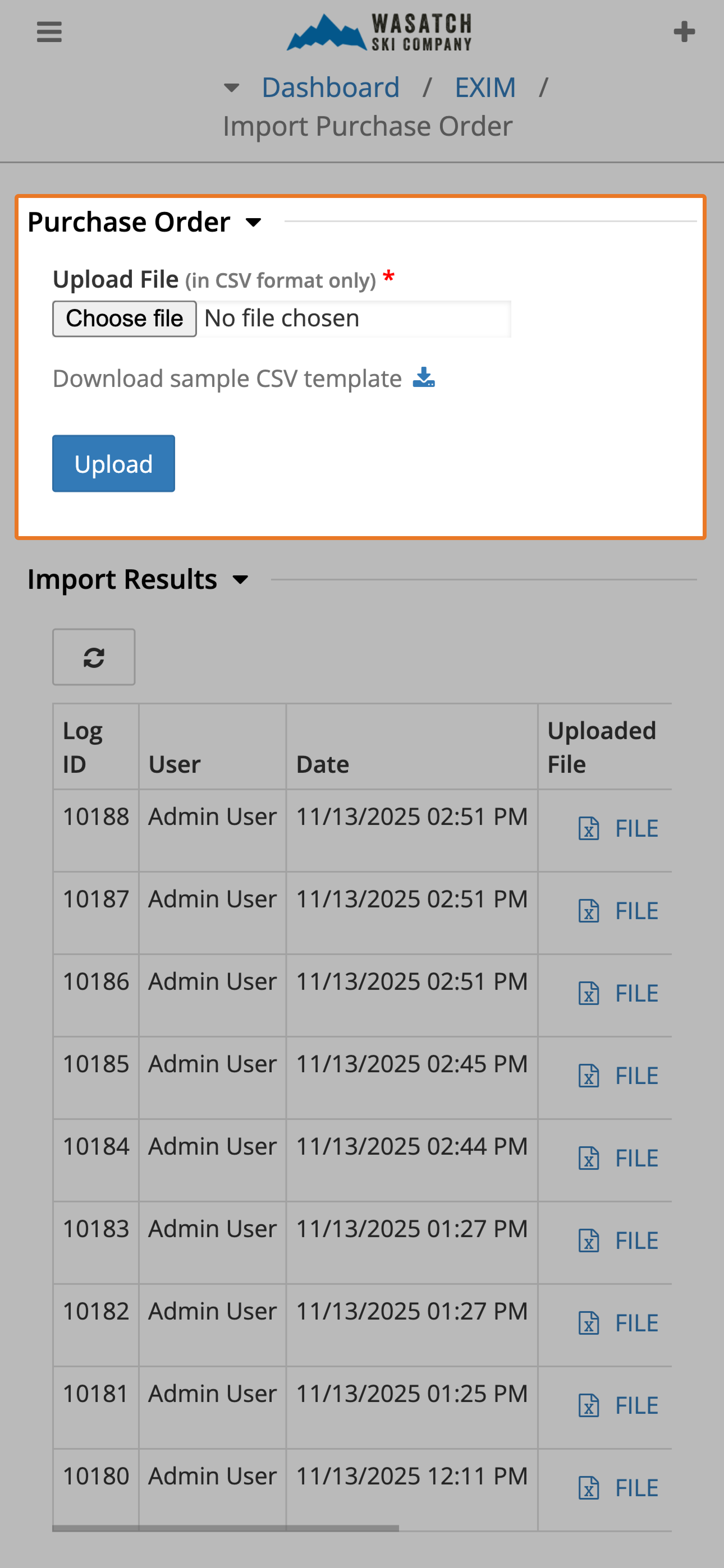 Import Bulk Purchase Orders From a Spreadsheet