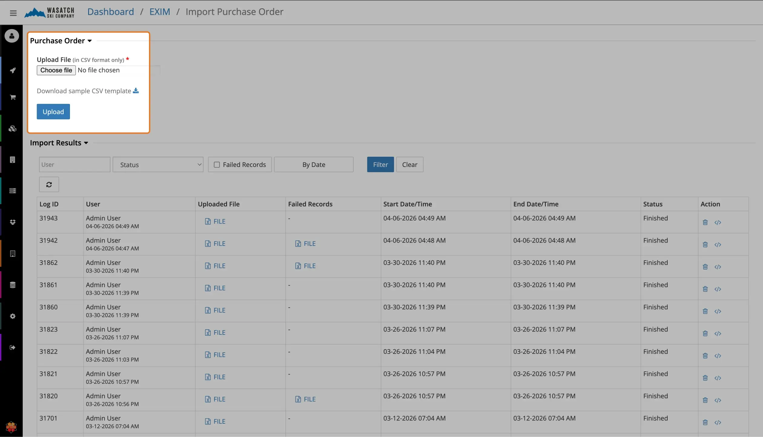 Import Bulk Purchase Orders From a Spreadsheet