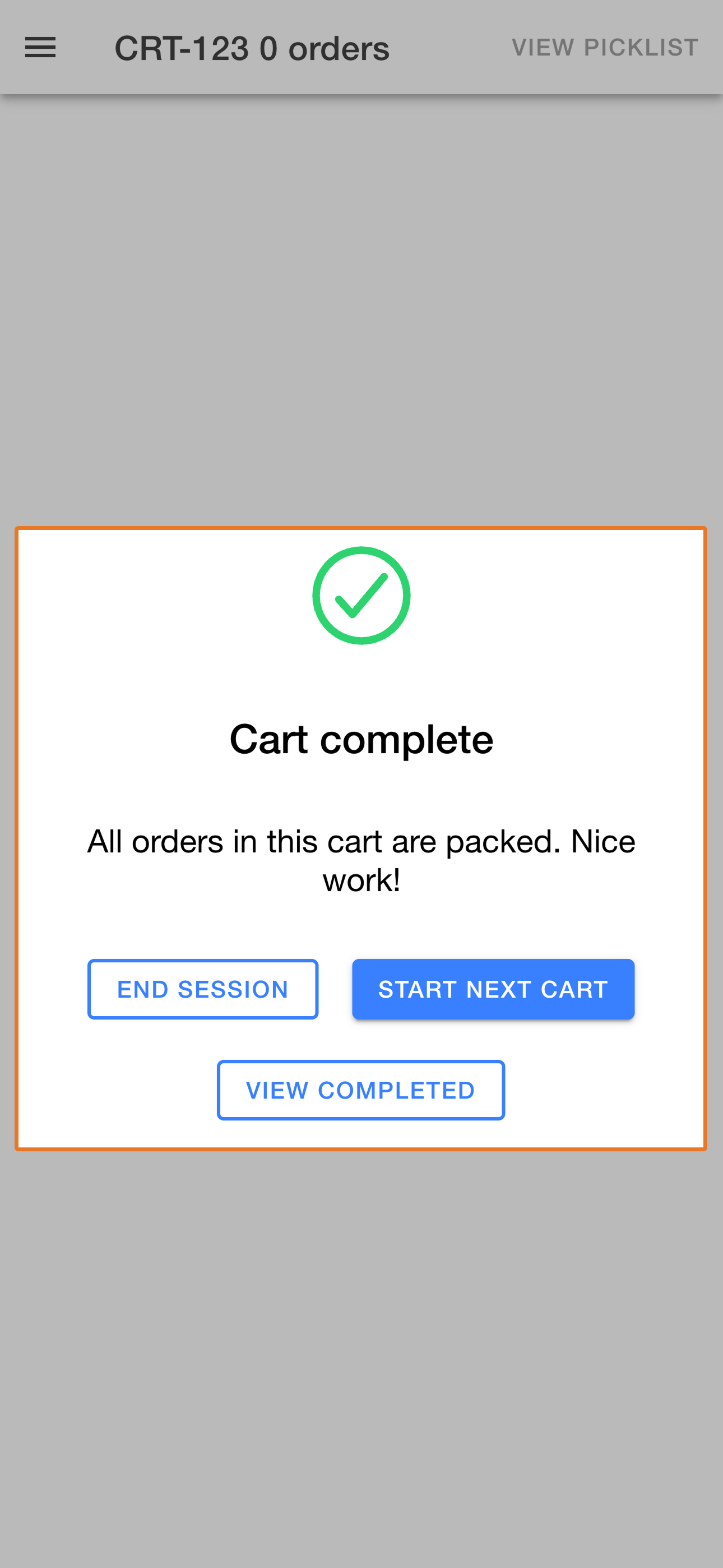 Complete Cart Packing with Clear Next Steps