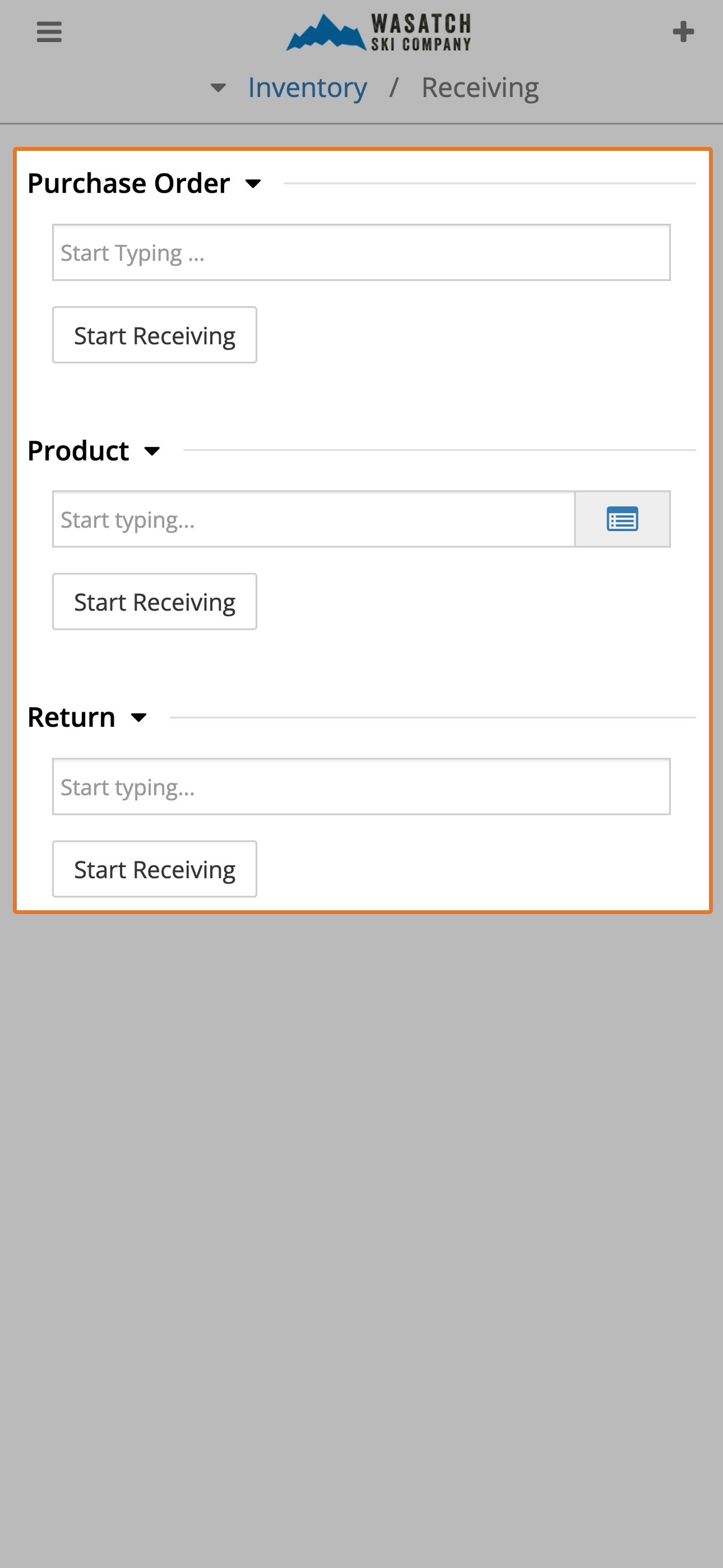 Receive Against Purchase Orders, Returns, and Blind Receipts