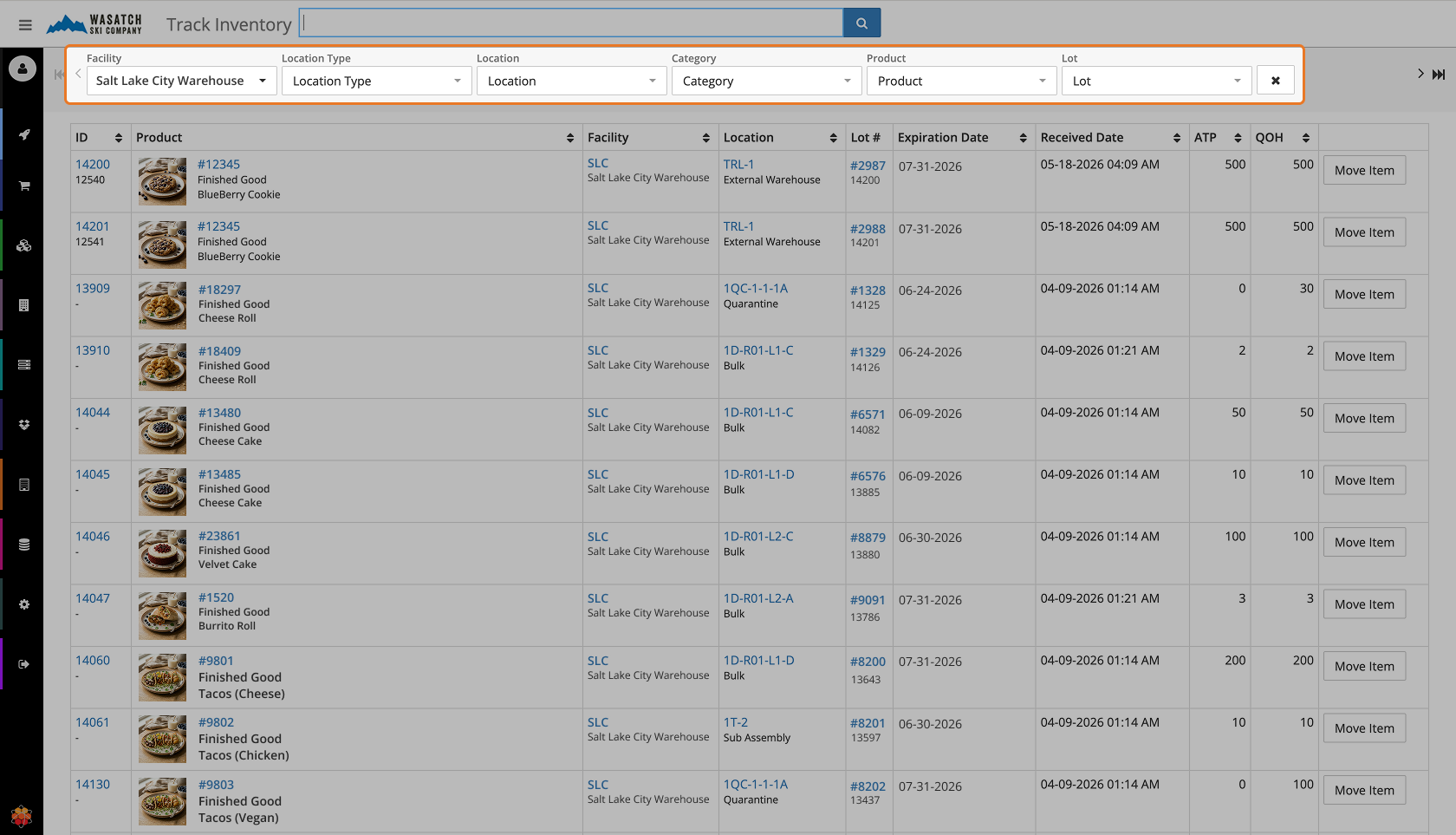 Search Inventory Across Facilities, Locations, and Lots